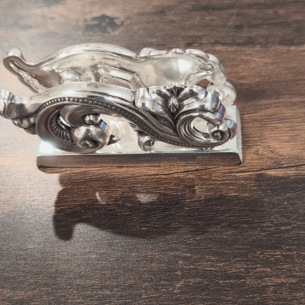 Brighton silver plated business cards or letters holder ,for home or office.GUC.
